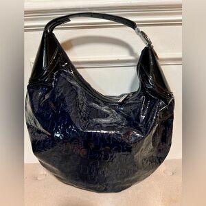 Gucci navy blue patent with Gucci logo